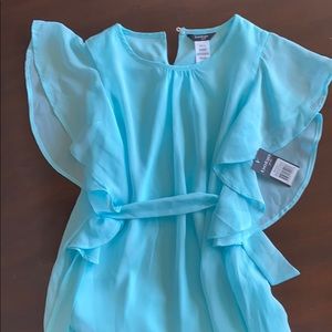 Bebe medium 10-12 light blue blouse brand new tags
